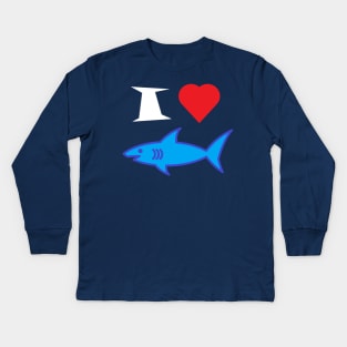 I Love Sharks Kids Long Sleeve T-Shirt